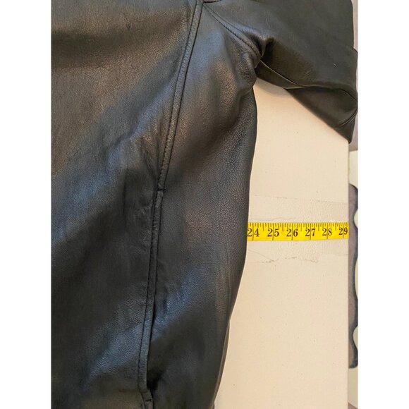 Andrew Marc Mens Black Leather Jacket Thermolite Plus Quilted Lining Large - Picture 13 of 15